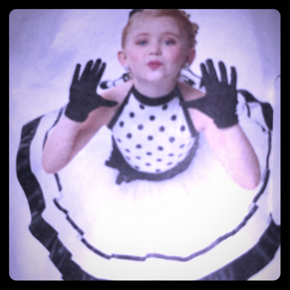 Polka dot white and black dress